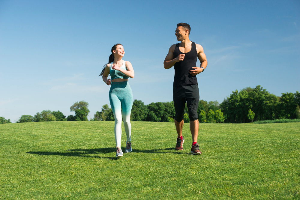 man-woman-running